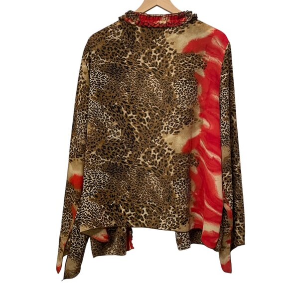 Dress-U-II By Sharon Leopard Animal Print Kimono Slit Sleeves Plus Size 22 - Picture 2 of 16